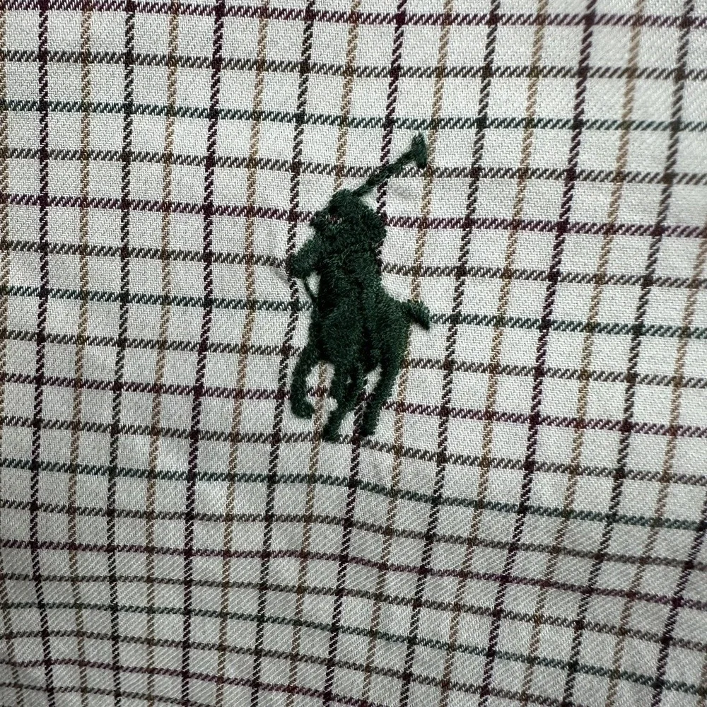 Polo‎ Ralph Lauren Men's Beige Multicolor Check Button Up Men Size XL